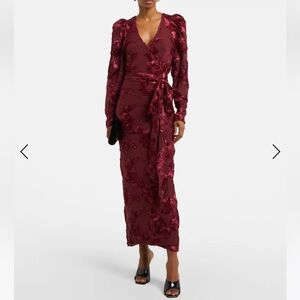 ROTATE Mesh midi dress